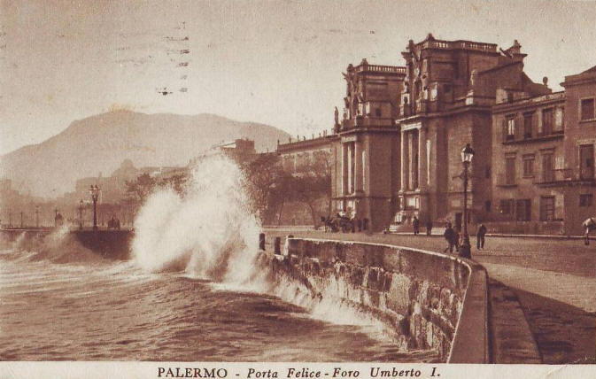 Foto storica d'epoca di Porta Felice Foro Umberto I� di Palermo - Sicilia