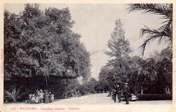 Foto storica del giardino inglese - Le fotografie d'epoca della - Sicilia (Palermo)