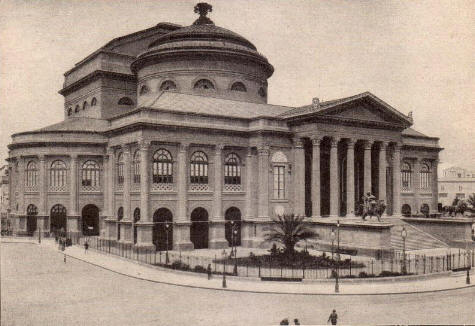 Vecchia ed antica foto d'epoca del Teatro Massimo - Palermo - Sicilia