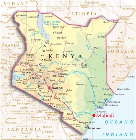 Cartina geografica mappa - Kenya Carta capitale Nairobi