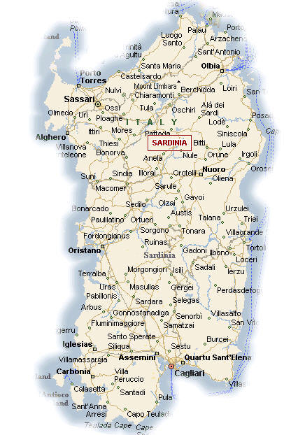 Cartina geografica della Sardegna - Mappa - Carta