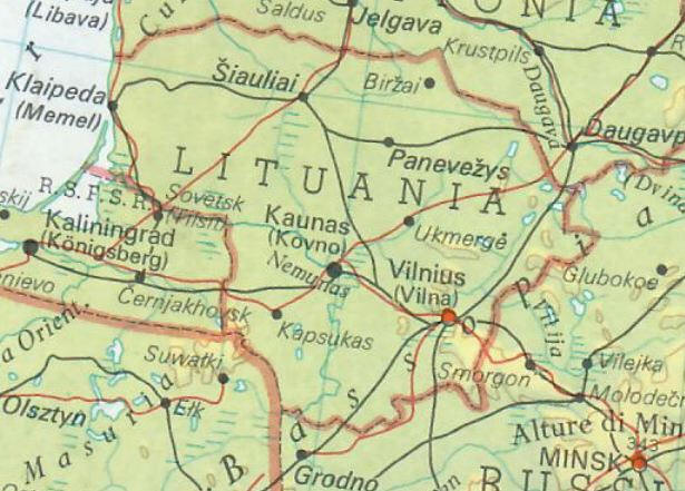 Cartina geografica della Lituania la capitale � Vilnius Mappa - Carta